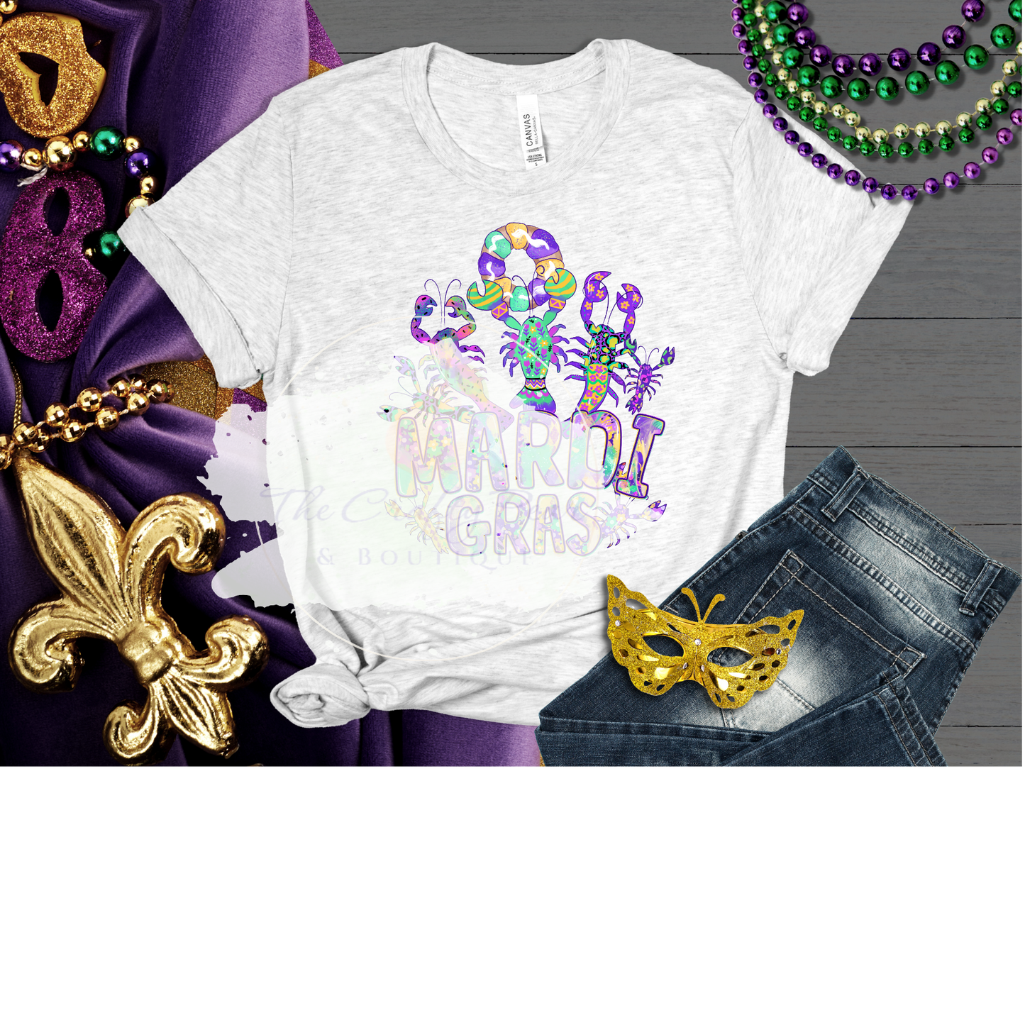 Mardi Crawfish Watercolor - DTF Transfer