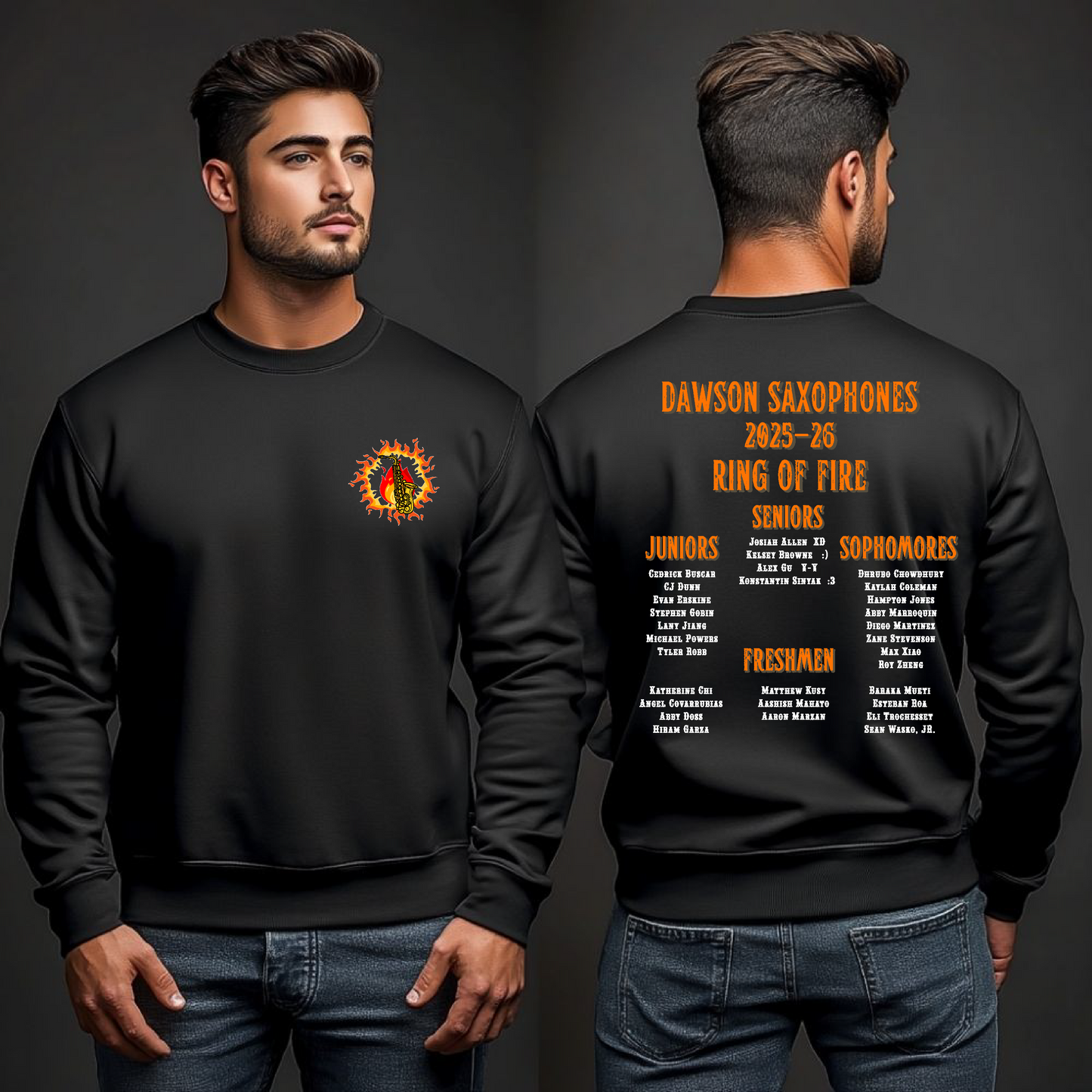 Dawson Saxophone Section Sweatshirts and Hoodies