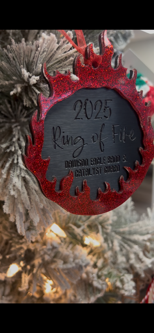 Dawson Marching Band & Catalyst 2025 Ornament - Ring of Fire