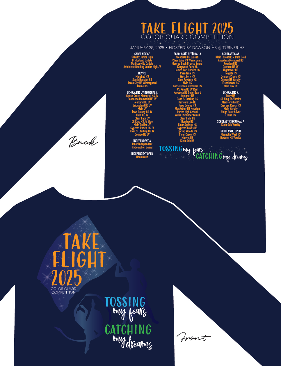 Take Flight Color Guard Competition Shirt