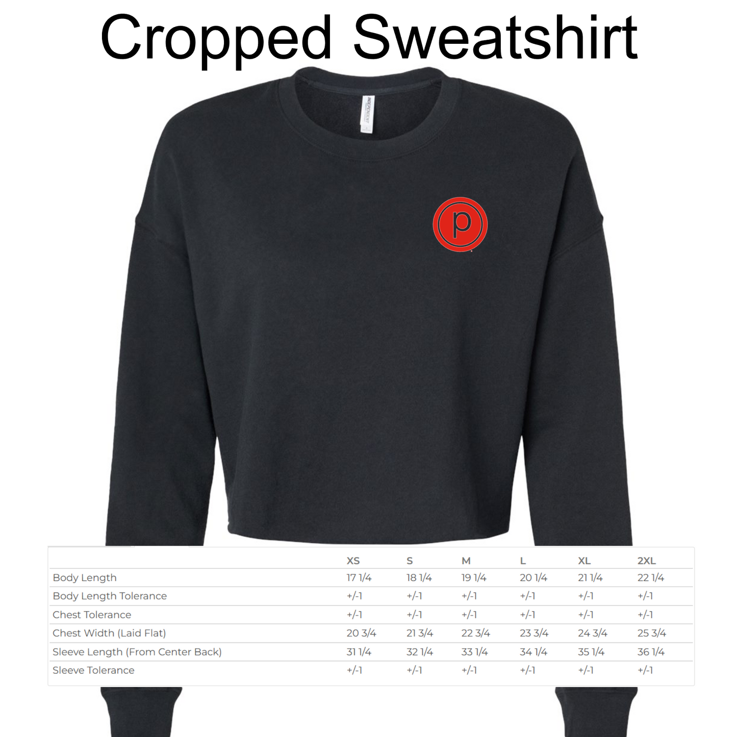 Pure Barre Embroidered  Logo Cropped Sweatshirt