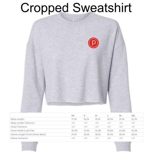 Pure Barre Embroidered  Logo Cropped Sweatshirt